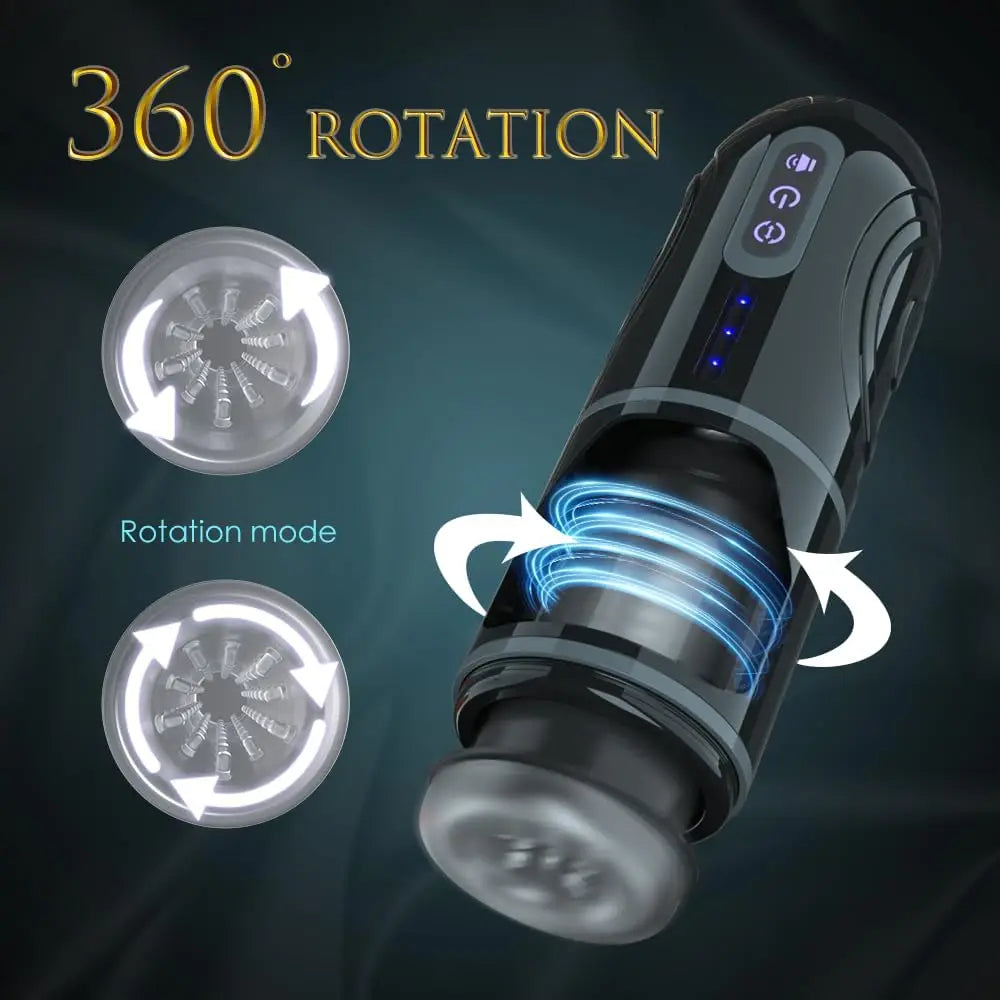 Automatic Male Masturbators,Hands-Free Male Masturbator Cup Electric Pocket Pussy with 7 Telescopic Rotating Modes Adult Sex Toy