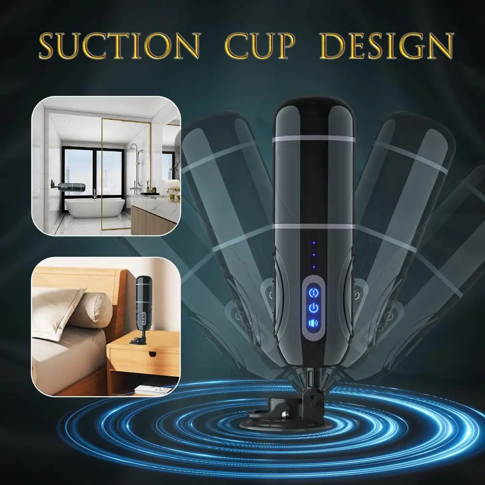 Automatic Male Masturbators,Hands-Free Male Masturbator Cup Electric Pocket Pussy with 7 Telescopic Rotating Modes Adult Sex Toy