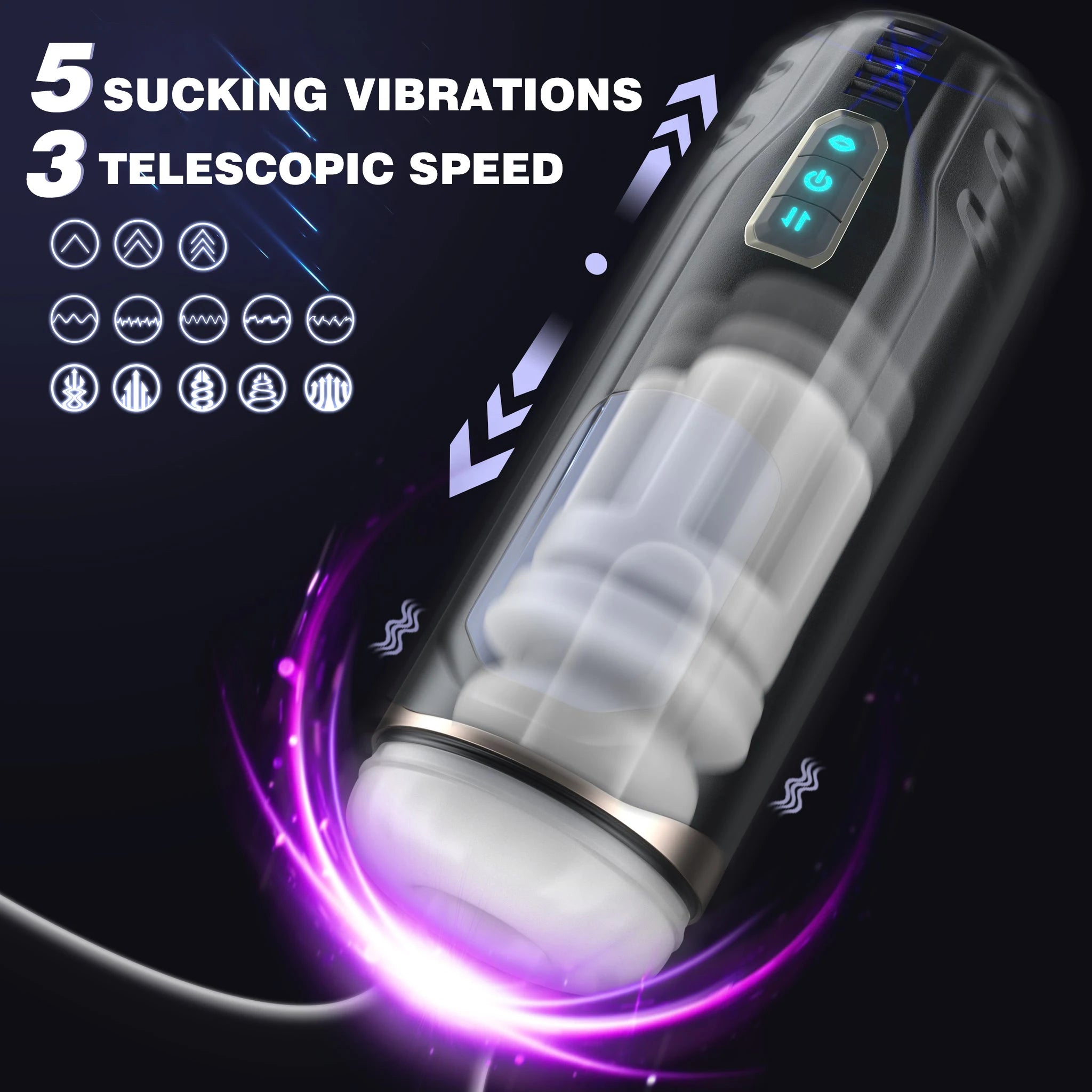 HESEKS Sound-off Automatic Sucking Male Masturbator Real Electric Blowjob Pocket Pussy Telescopic Vibrator Masturbation For Man