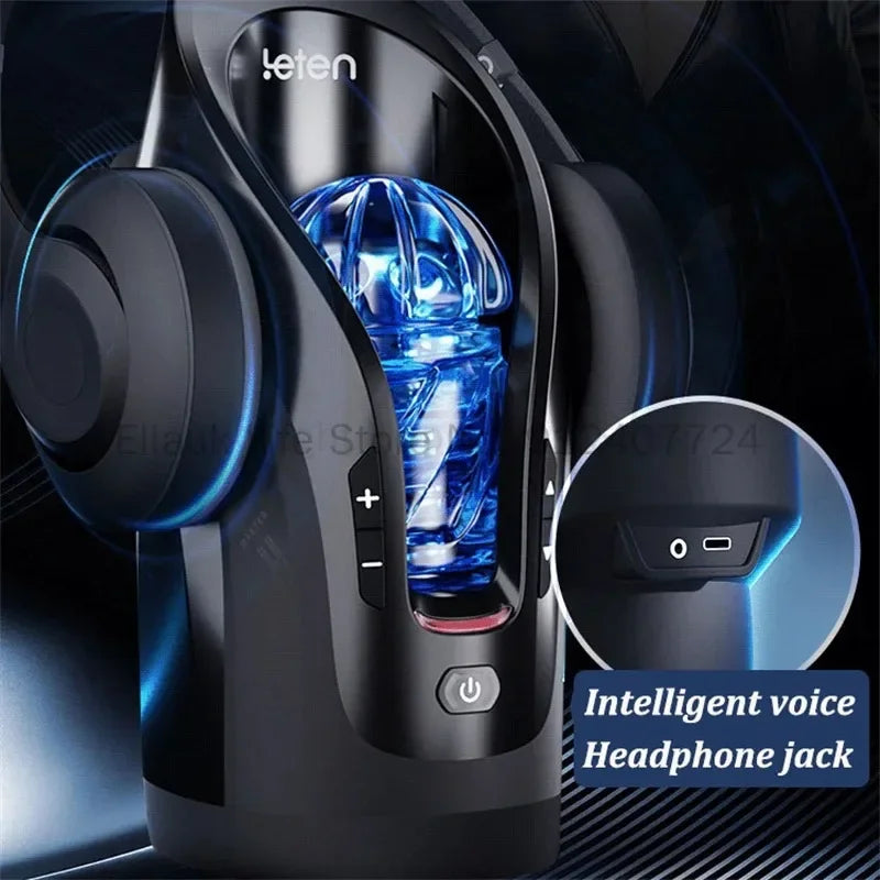 High Speed Automatic Male Masturbator Sucking Masturbation Machine Leten THRUSTING-PRO 75mm Telescopic Vibrator Sex Toys For Men