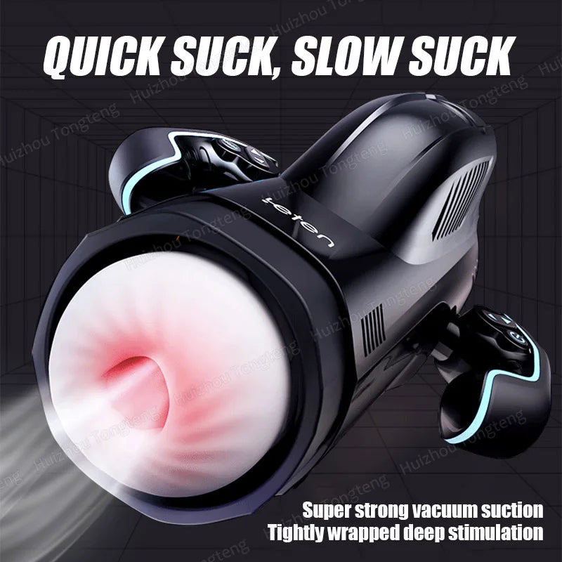 LETEN Automatic Male Masturbator with Sucking Thrusting Modes Heating Stroker Blowiob Machine LCD Display Adult Sex Toy for Men