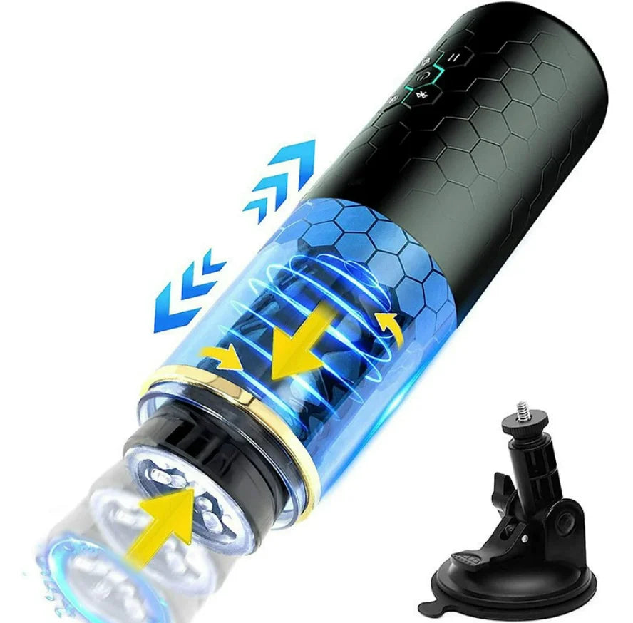 Automatic Male Masturbation Cup Strong Telescopic Rotating Power Intelligent Voice Men's Penis Training Vibrator Sex Toy