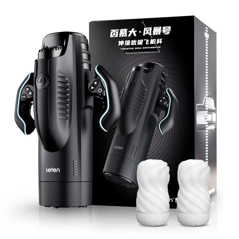 LETEN Automatic Male Masturbator with Sucking Thrusting Modes Heating Stroker Blowiob Machine LCD Display Adult Sex Toy for Men