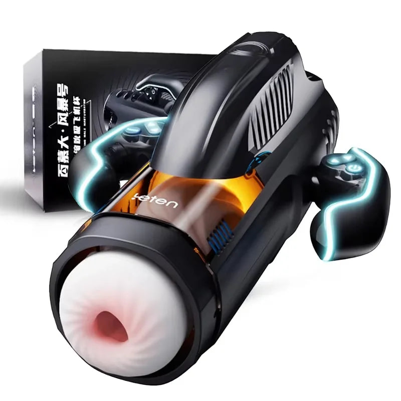 LETEN Automatic Male Masturbator with Sucking Thrusting Modes Heating Stroker Blowiob Machine LCD Display Adult Sex Toy for Men