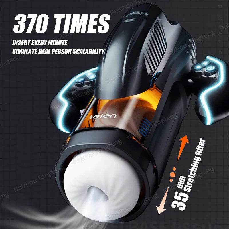 LETEN Automatic Male Masturbator with Sucking Thrusting Modes Heating Stroker Blowiob Machine LCD Display Adult Sex Toy for Men