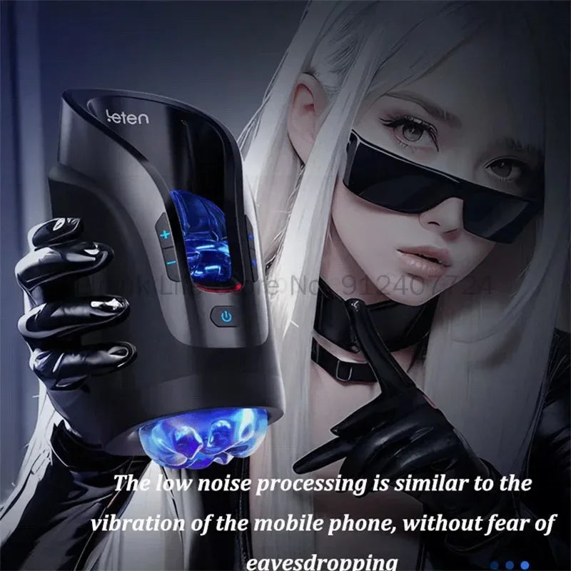 High Speed Automatic Male Masturbator Sucking Masturbation Machine Leten THRUSTING-PRO 75mm Telescopic Vibrator Sex Toys For Men
