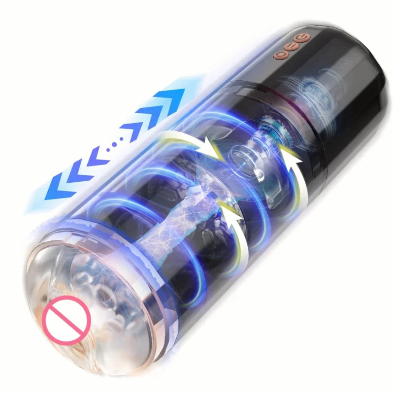 Realistic Sleeve Adult Sex Toys Automatic Male Masturbators Cup Thrusting&Rotating&Vibration Hands Free Pocket  Straker 3D