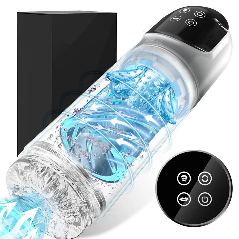 Automatic Thrusting Rotating Male Masturbator Licking Stroker Sucking Blowjob 100% Waterproof Pennis Pump Adult Sex Toys For Men