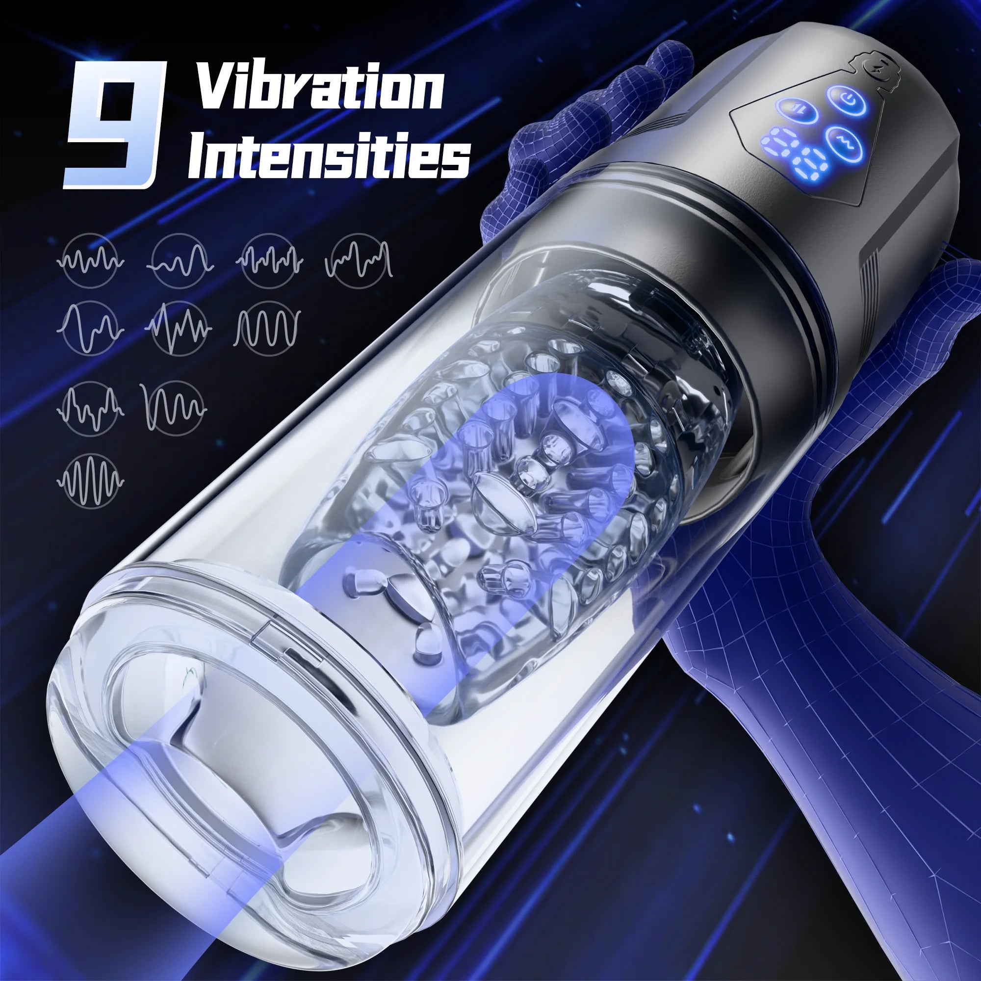 Upgrade 3 in 1 Male Masturbator Sex Toy with App Control Realistic Blowjob Machine 9 Thrusting Rotating & Vibrating Male Stroker