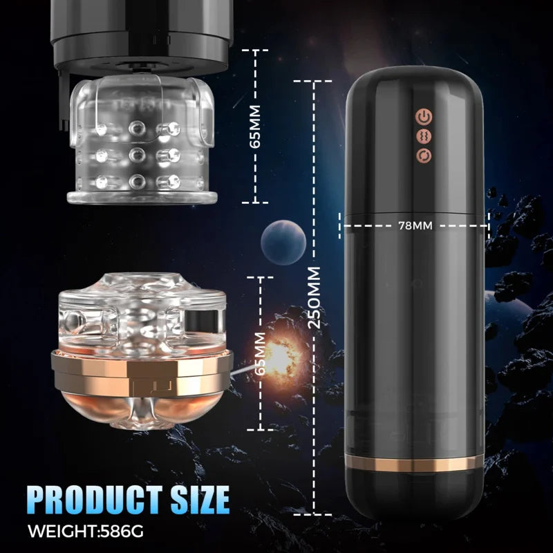 Realistic Sleeve Adult Sex Toys Automatic Male Masturbators Cup Thrusting&Rotating&Vibration Hands Free Pocket  Straker 3D