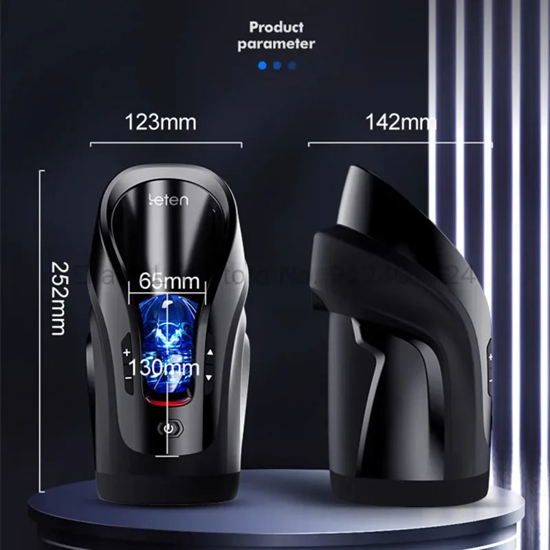 High Speed Automatic Male Masturbator Sucking Masturbation Machine Leten THRUSTING-PRO 75mm Telescopic Vibrator Sex Toys For Men