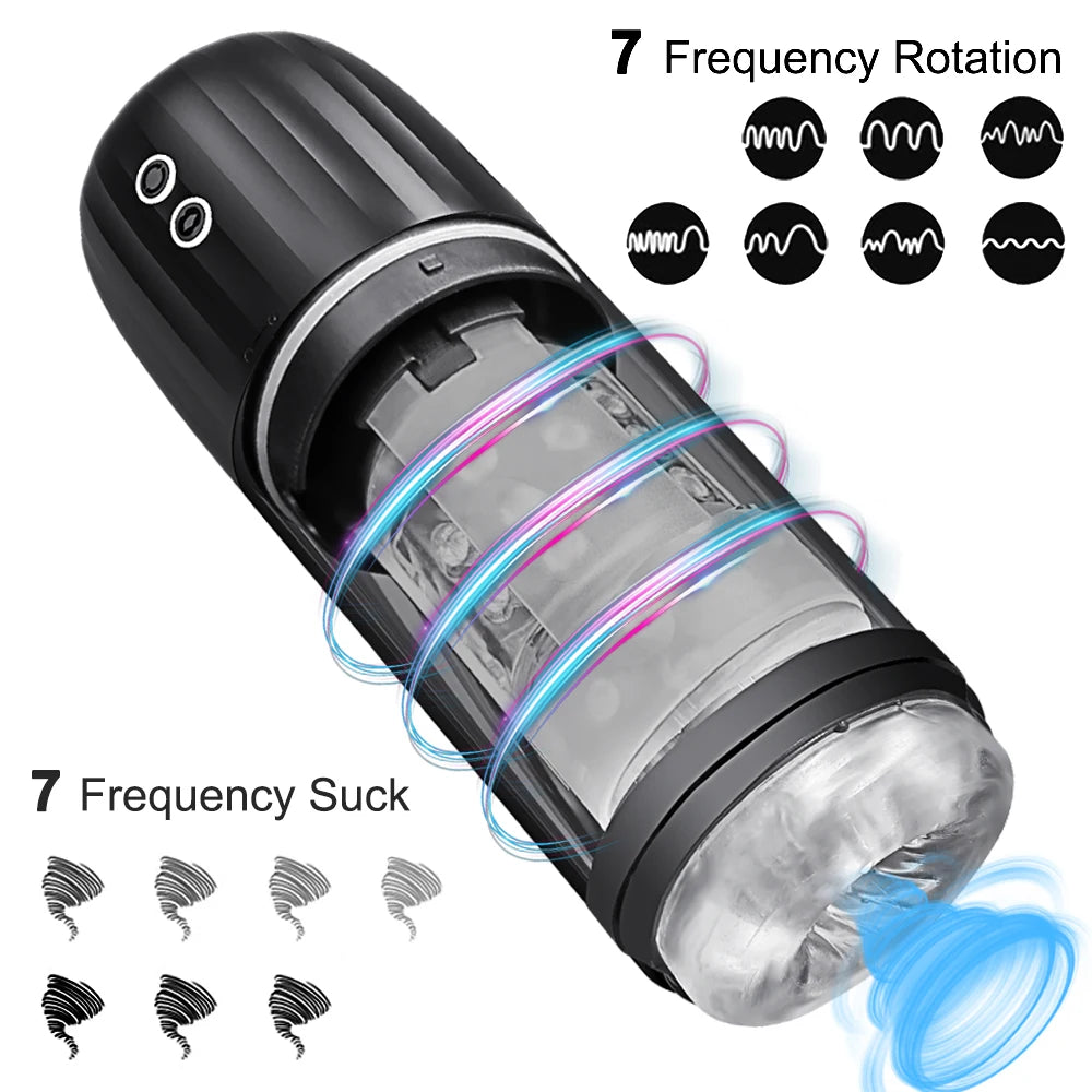 Sucking Spinning Automatic Male Masturbator IPX7 Waterproof Suction Blowjob Masturbation Machine Sex Toy for Men Adults Supplies
