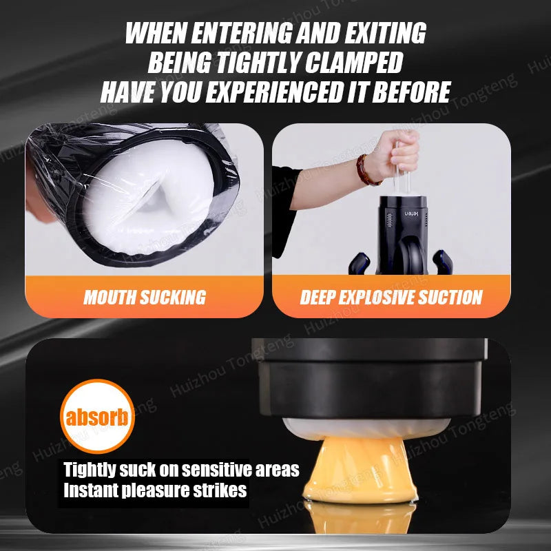 LETEN Automatic Male Masturbator with Sucking Thrusting Modes Heating Stroker Blowiob Machine LCD Display Adult Sex Toy for Men