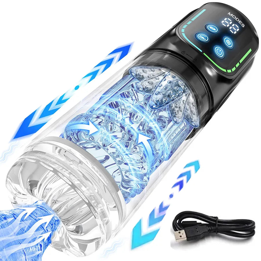 Automatic Thrusting Rotating Male Masturbator Licking Stroker Sucking Blowjob 100% Waterproof Pennis Pump Adult Sex Toys For Men