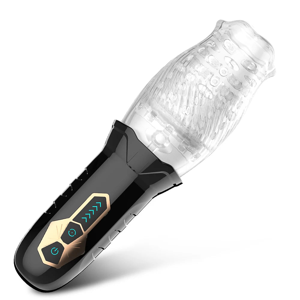 Automatic Rotating Male Masturbation Cup Oral Sex Glans Vibrator Spiral Motion Spinner Cup Penis Delay Trainer Sex Toys for Men