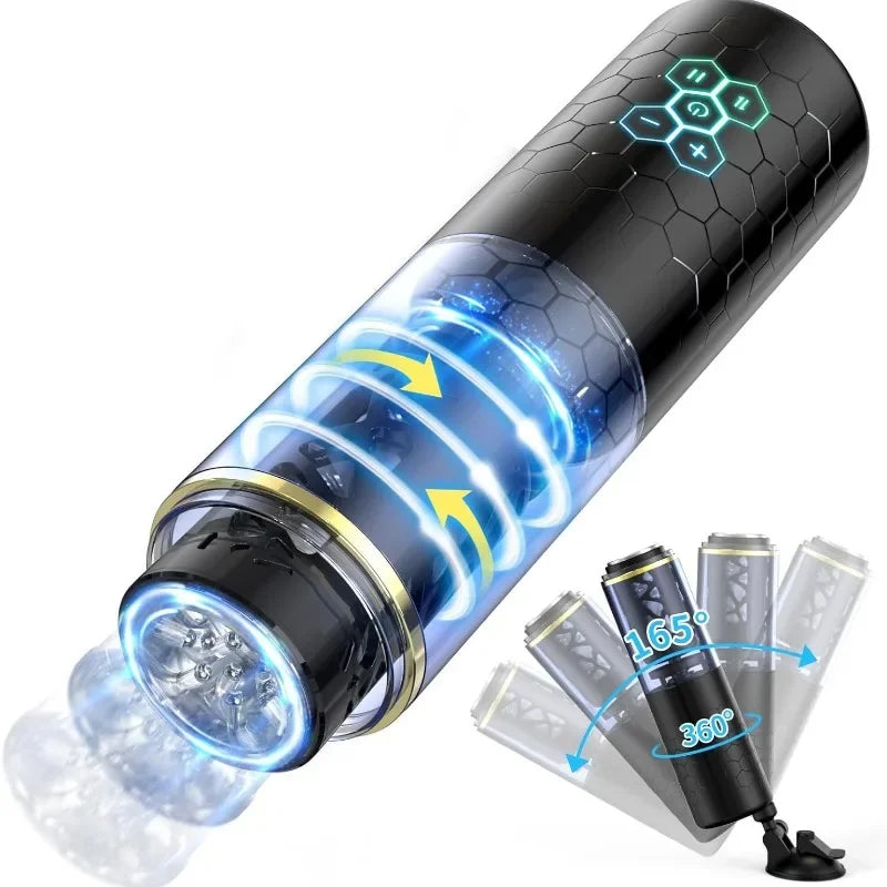 Automatic Male Masturbation Cup Strong Telescopic Rotating Power Intelligent Voice Men's Penis Training Vibrator Sex Toy