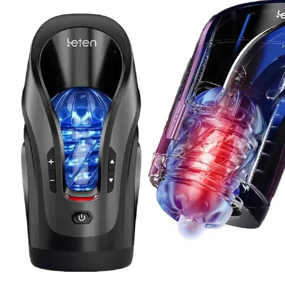 High Speed Automatic Male Masturbator Sucking Masturbation Machine Leten THRUSTING-PRO 75mm Telescopic Vibrator Sex Toys For Men