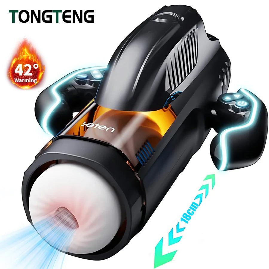 LETEN Automatic Male Masturbator with Sucking Thrusting Modes Heating Stroker Blowiob Machine LCD Display Adult Sex Toy for Men