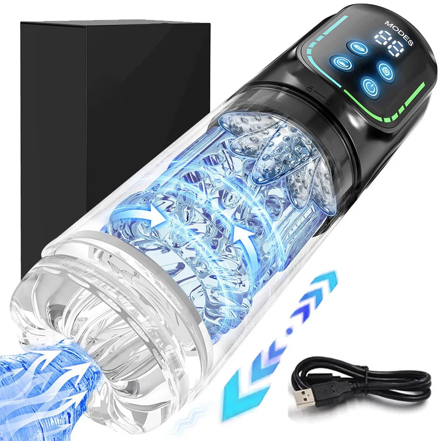 Automatic Thrusting Rotating Male Masturbator Licking Stroker Sucking Blowjob 100% Waterproof Pennis Pump Adult Sex Toys For Men