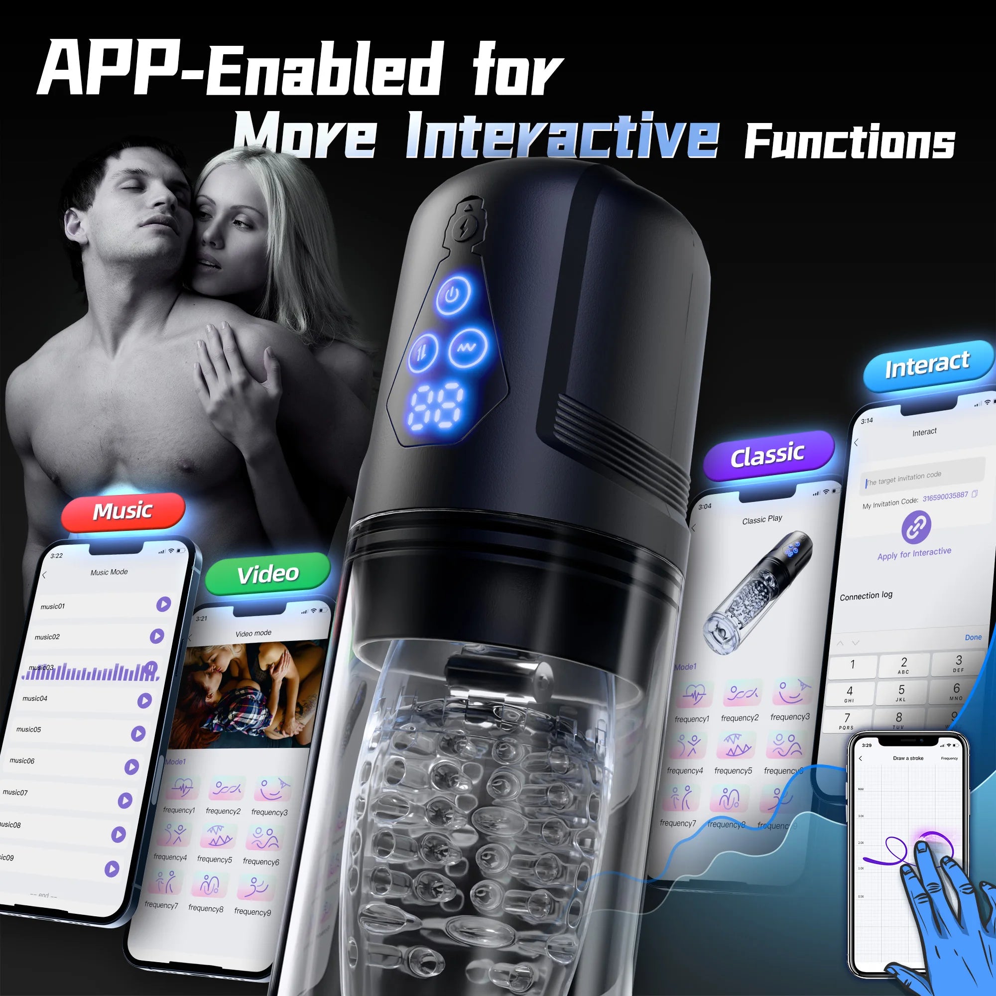 Upgrade 3 in 1 Male Masturbator Sex Toy with App Control Realistic Blowjob Machine 9 Thrusting Rotating & Vibrating Male Stroker